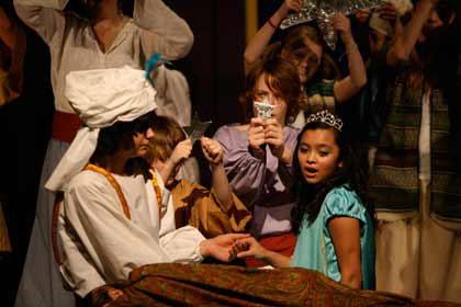 Kelby Smith and Courtney Kam play Aladdin and Jasmine in Enumclaw Middle School's production of 'Aladdin Jr.' Jan. 19 in the Enumclaw High School auditorium.