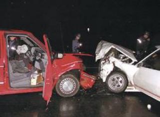 A Chrysler van and Chevy Camaro met head on at state Route 165 and 128th Street outside Buckley.