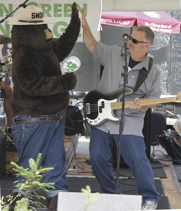 Smokey Bear  and Bernie McKinney with the band Howling Rain entertained the crowd at the Rock the Green Festival Saturday at Green River Community College. The event was sponsored by the Middle Green River Coalition.