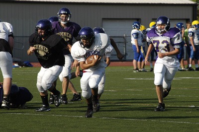 Class 3A Sumner hosted Class 2A Fife and 4A Stadium in a spring football jamboree Monday at Sunset Chev Stadium in Sumner. All three schools' junior varsity and varsity football squad participated in jamboree.