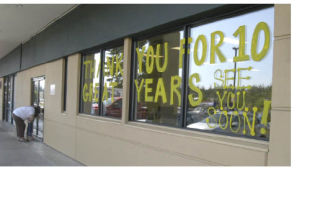 Store employees express their appreciation to their customers and hope to find another location.