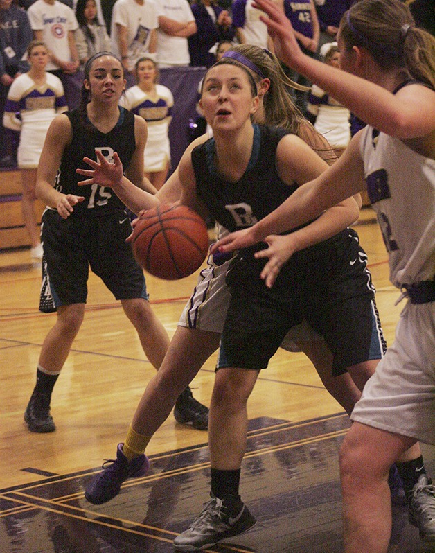 Bonney Lake junior Jessyka Seger keeps her eye on the basket in the win Dec. 6 against Sumner.