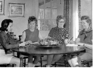 This photograph appears to be a Children’s Orthopedic Hospital Auxiliary meeting in the 1970s