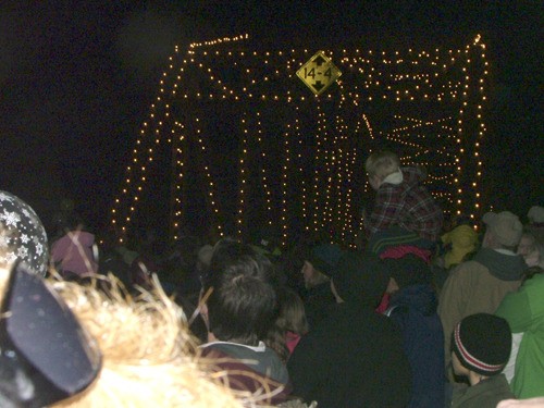 Spectators gather around the White River Bridge during the 2009 lighting ceremony.