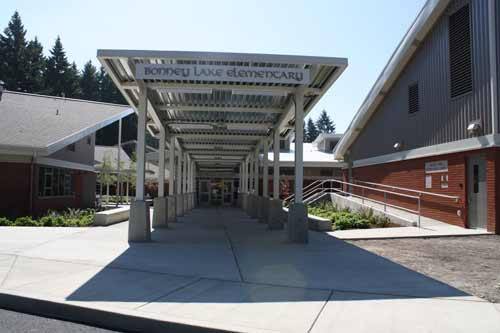 The new covered walkway at Bonney Lake Elementary School