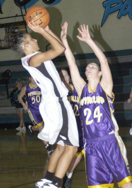 Marcel Pounds goes up for a shot against Puyallup Dec. 29 during the Bonney Lake Holiday Classic.