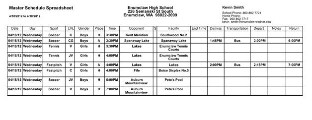 Enumclaw sports schedule