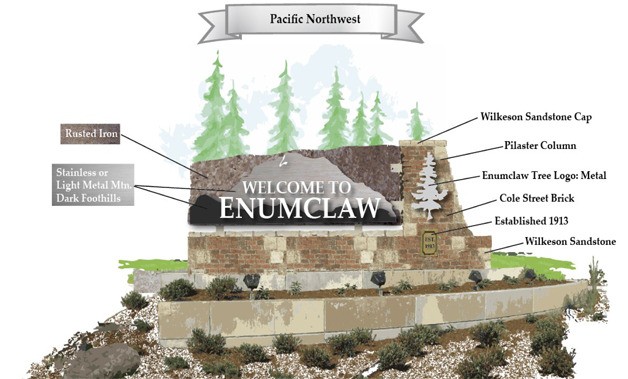 Enumclaw gateway monument sign