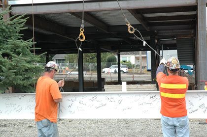 The final steel beam at Enumclaw Regional Hospital was lifted into place Aug. 11.