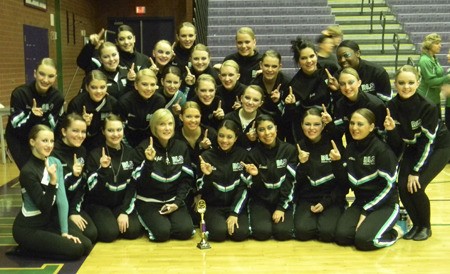 The Bonney Lake/Sumner Drill Team following their first place win in the 'Military' category of competition at Heritage High School in Vancouver.