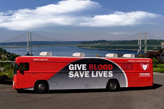 Cascade Regional Blood Services' new bus.