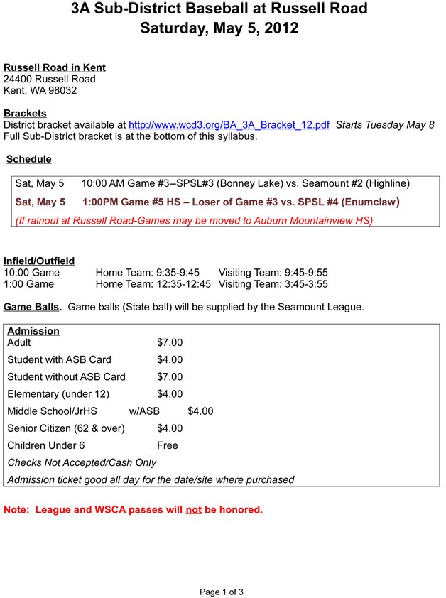 3A baseball subdistrict playoffs