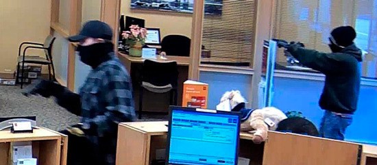 The robbery suspects at a Wells Fargo in University Place.