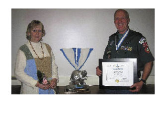 Randy Gallatin accepted the Boy Scouts of America’s Silver Beaver Award with wife Delaura at his side.