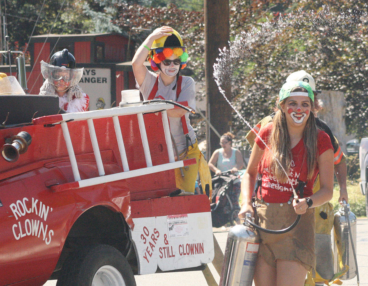 The “Rockin’ Clowns” rocked the Wilkeson National Handcar Races parade last year. Photo by Kevin Hanson