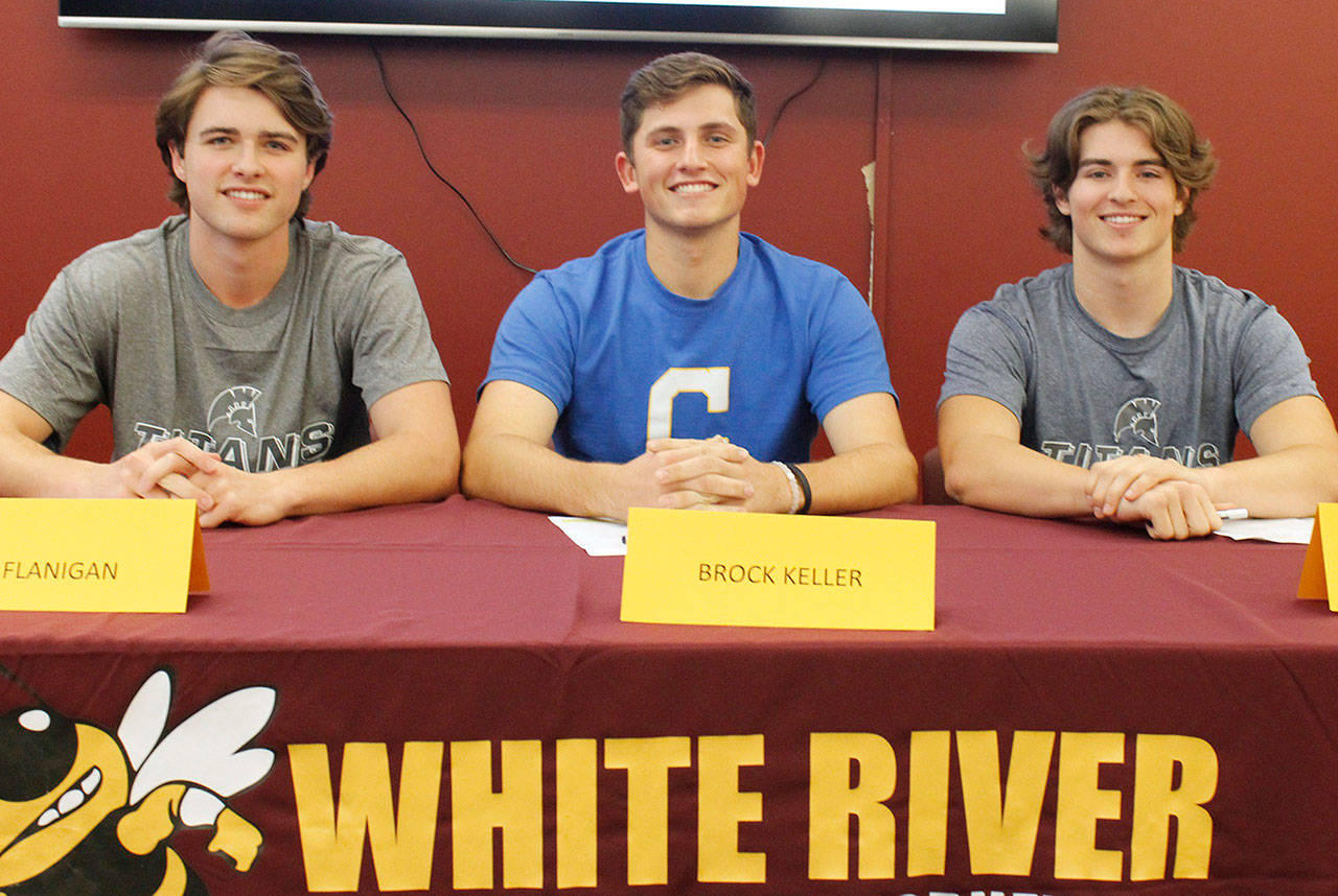 Playing their final season for White River, before heading off to the college game, are Joe Flanigan, Brock Keller, and Jacob Selander. Submitted photo