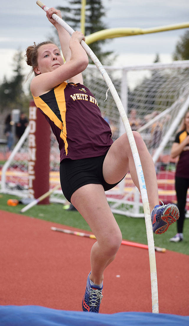 White River High’s Jessica Taylor was a Class 2A state meet qualifier in the pole vault a season ago. Photo by Kevin Hanson