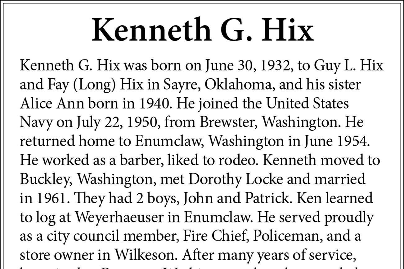 Obit for Kenneth Hix