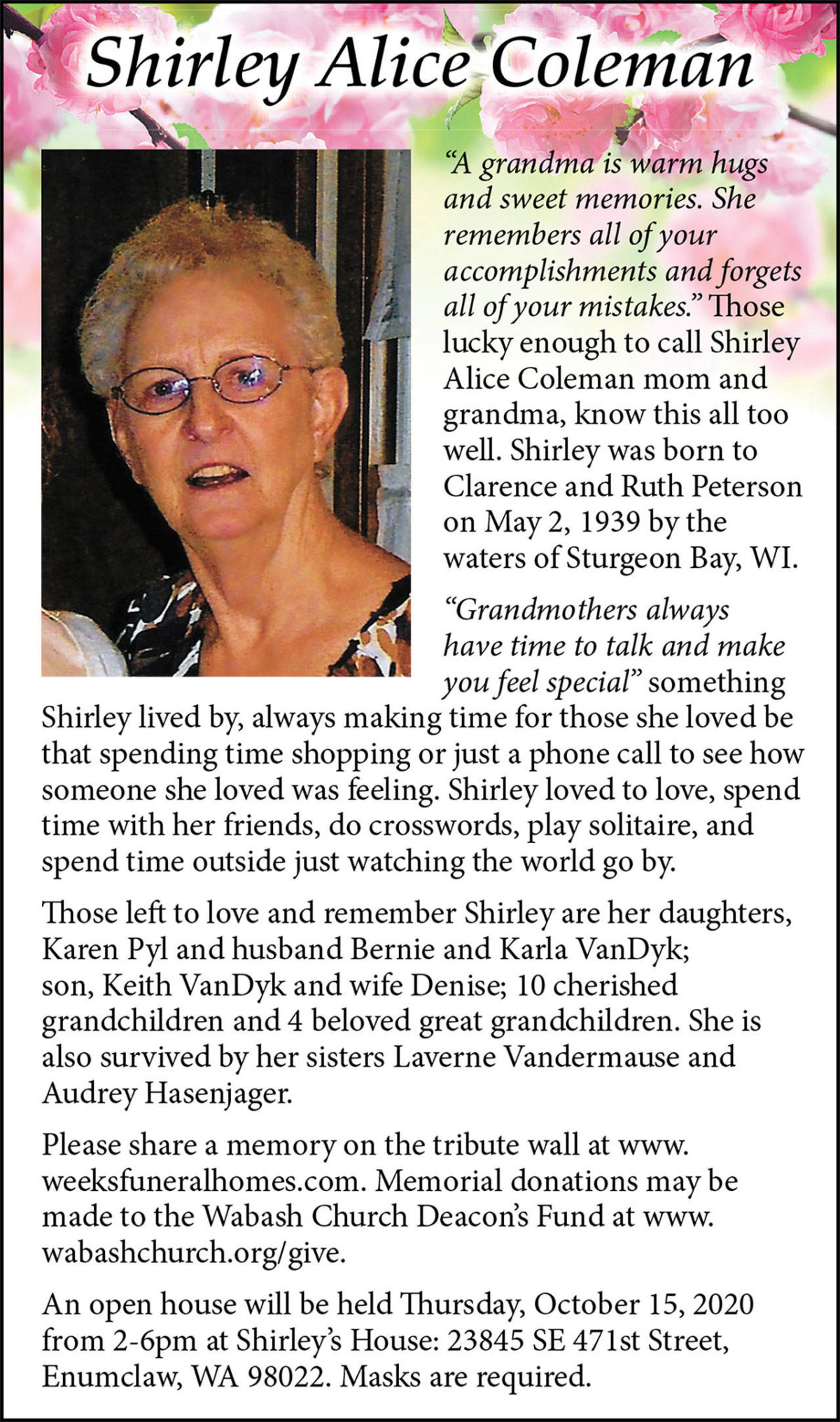 Shirley Coleman | Courier-Herald