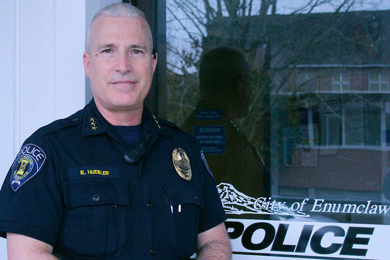 Enumclaw Police Chief Bob Huebler spent 21 years in the armed services before becoming an officer of the law. Photo by Kevin Hanson