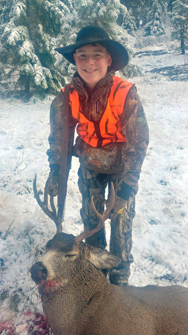 Ryder Curtis and his first deer. Contributed photo