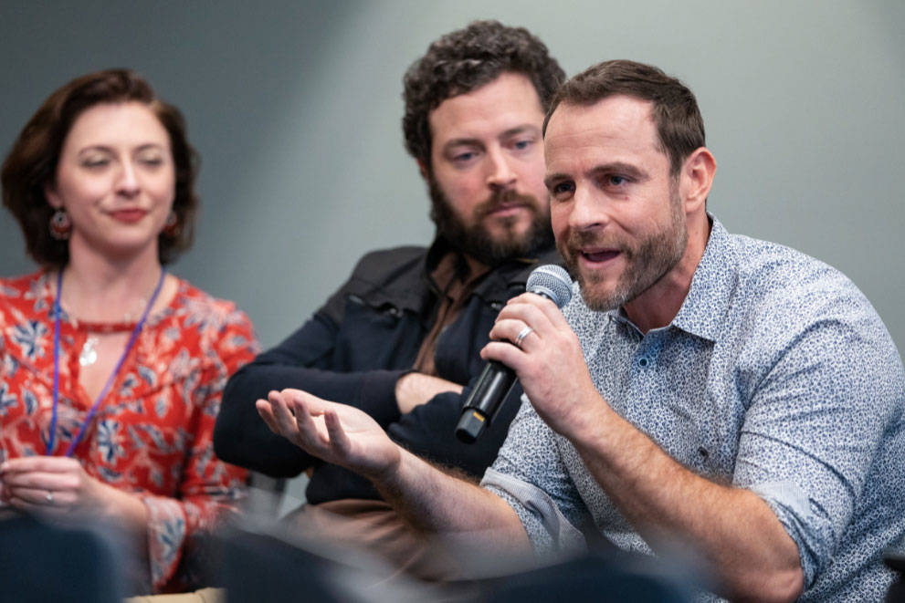 Seattle Film Summit Founder Ben Andrews speak as part of panel (courtesy of Seattle Film Summit)