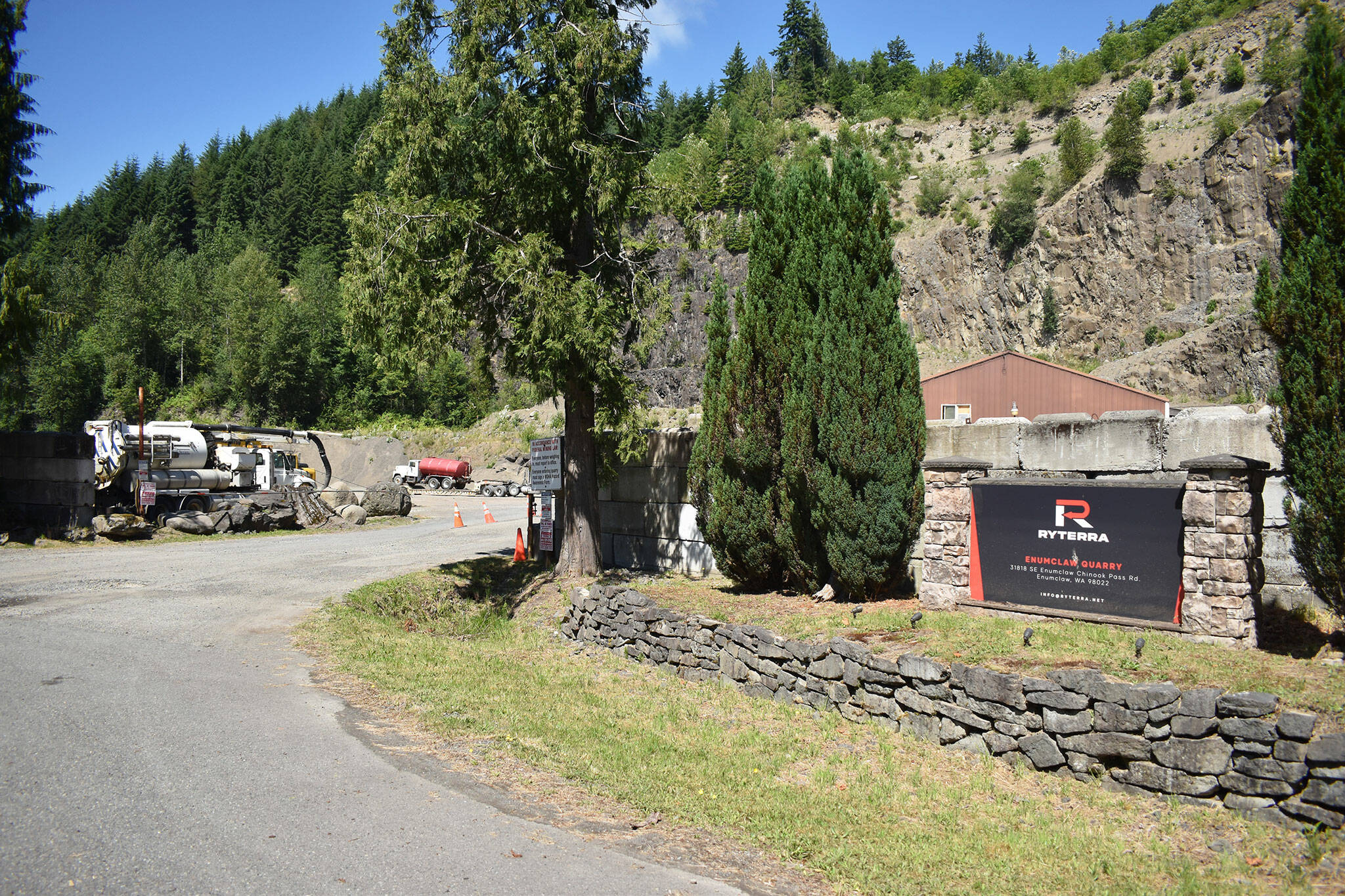 The Ryterra Quarry is about three miles east of Enumclaw off SR 410. Photo by Alex Bruell.