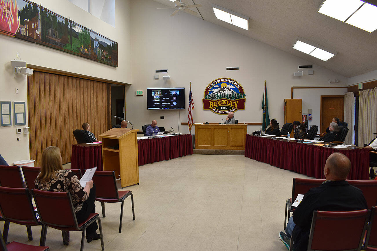 The Buckley City Council meets on May 24, 2022 at the city senior center. File photo by Alex Bruell.