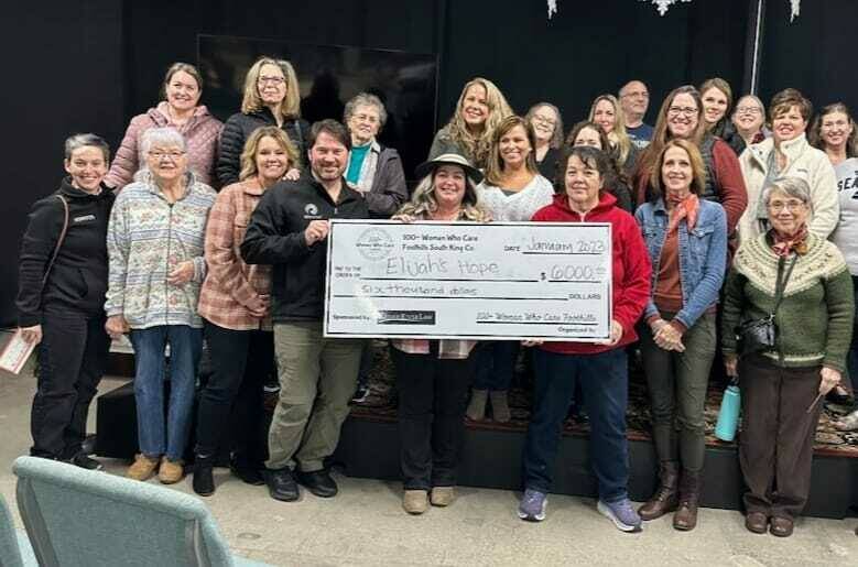 100+ Women Who Care Foothills raised about $6,000 for the Maple Valley-based nonprofit Elijah’s Hope during its last quarterly meeting. By their next meeting on April 10, the group will have raised more than $100,000 overall. Image courtesy 100+ Women Who Care Foothills