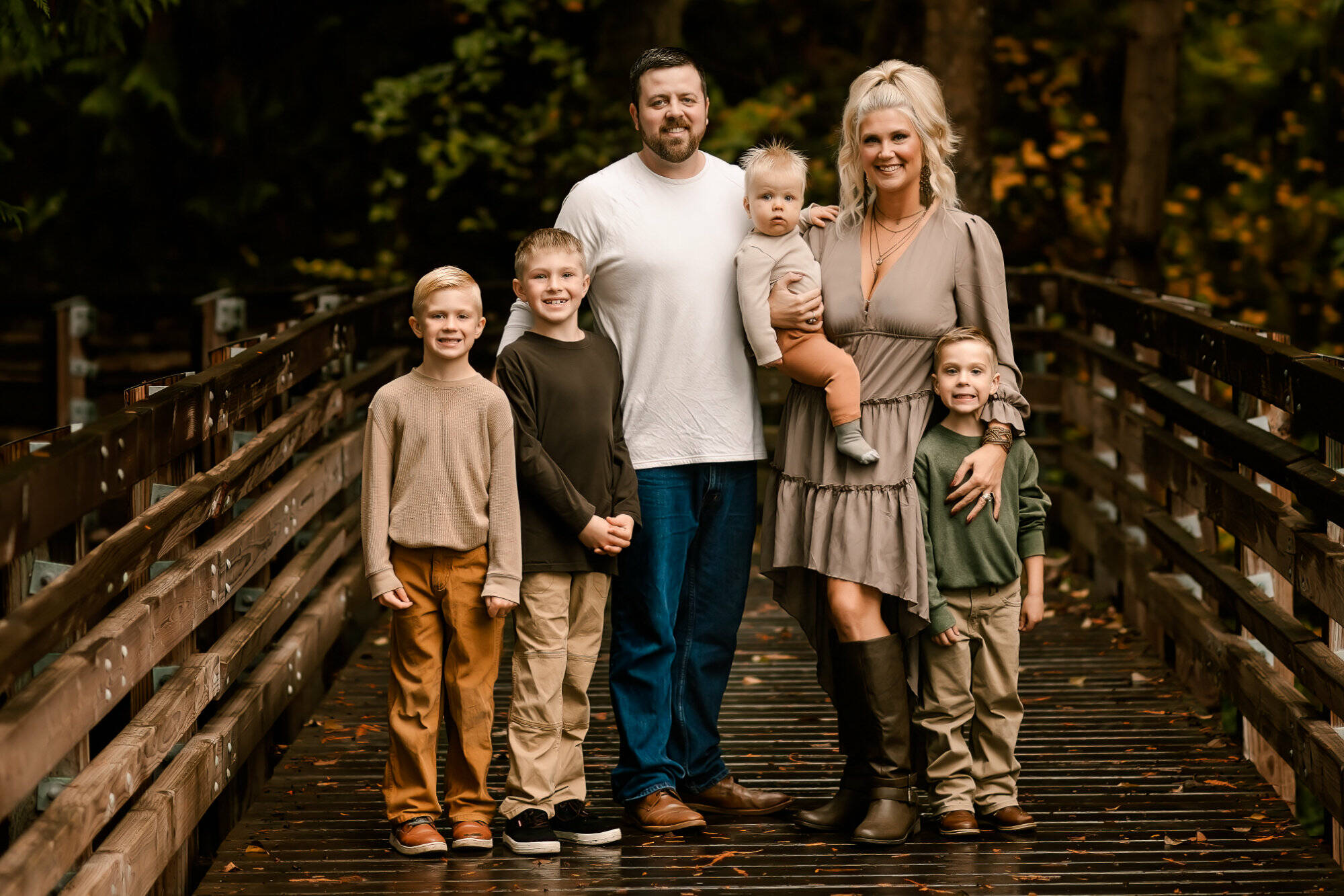 Casey and Katie Morris with their kids Cooper, Clayton, Casen, and Camden. Photo courtesy Katie Morris