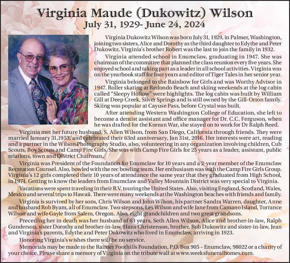 Virginia Maude (Dukowitz) Wilson | Obituary