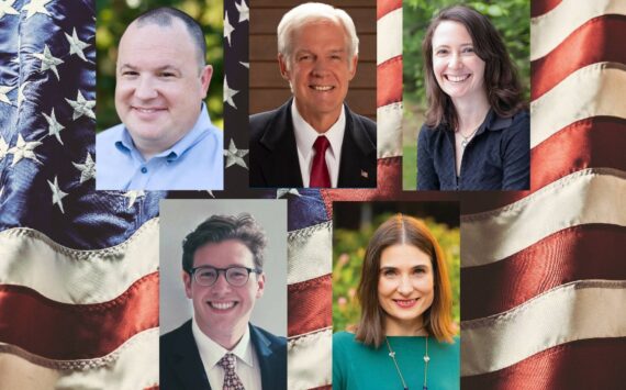 Legislative District 5 candidates Jason Ritchie, Mark Hargrove, Kristiana de Leon, Landon Halverson, and Victoria Hunt. Contributed photos