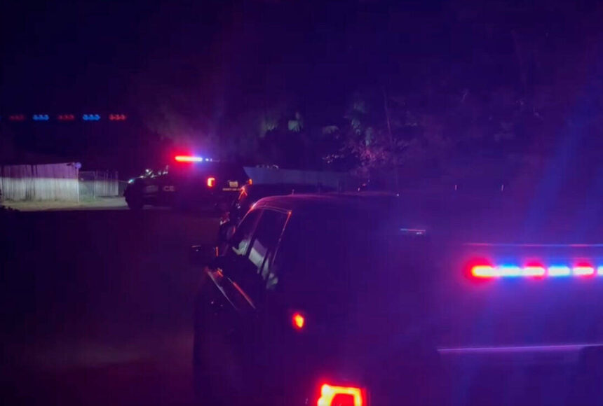 <p>Pierce County Sheriffs Department vehicles outside the home of where a deputy-involved shooting occurred. Screenshot</p>