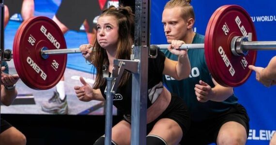 Contributed photo
White River grad Faith Anderson squatted 132.5 kilograms (292 pounds) during the Fédération Internationale du Sport Universitaire.