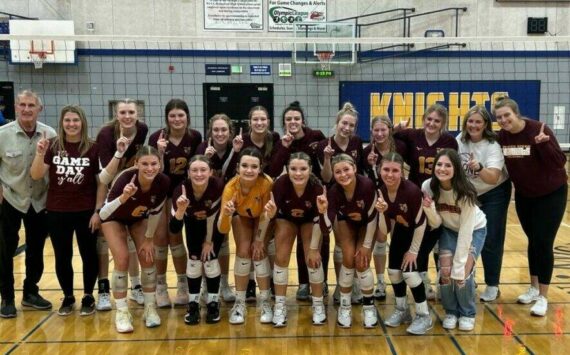 Contributed photo
The WRHS volleyball team netted a state competition berth after winning districts last year. Pictured is Kianna Rohner (No. 12), Emery Stevenson (No. 5), Taylor Arnold (No. 4), Jordyn Kaelin (No 6), and Isabella Fioretti (No. 3).