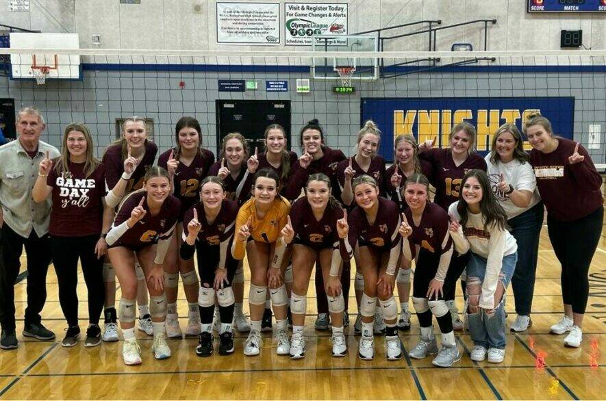 Contributed photo
The WRHS volleyball team netted a state competition berth after winning districts last year. Pictured is Kianna Rohner (No. 12), Emery Stevenson (No. 5), Taylor Arnold (No. 4), Jordyn Kaelin (No 6), and Isabella Fioretti (No. 3).