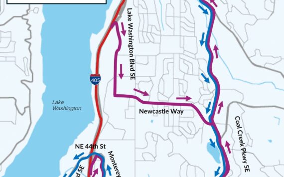 I-405 through Renton will be closed throughout the weekend, beginning Friday, Sept. 13 and ending early Monday, Sept. 15. Courtesy of WSDOT.