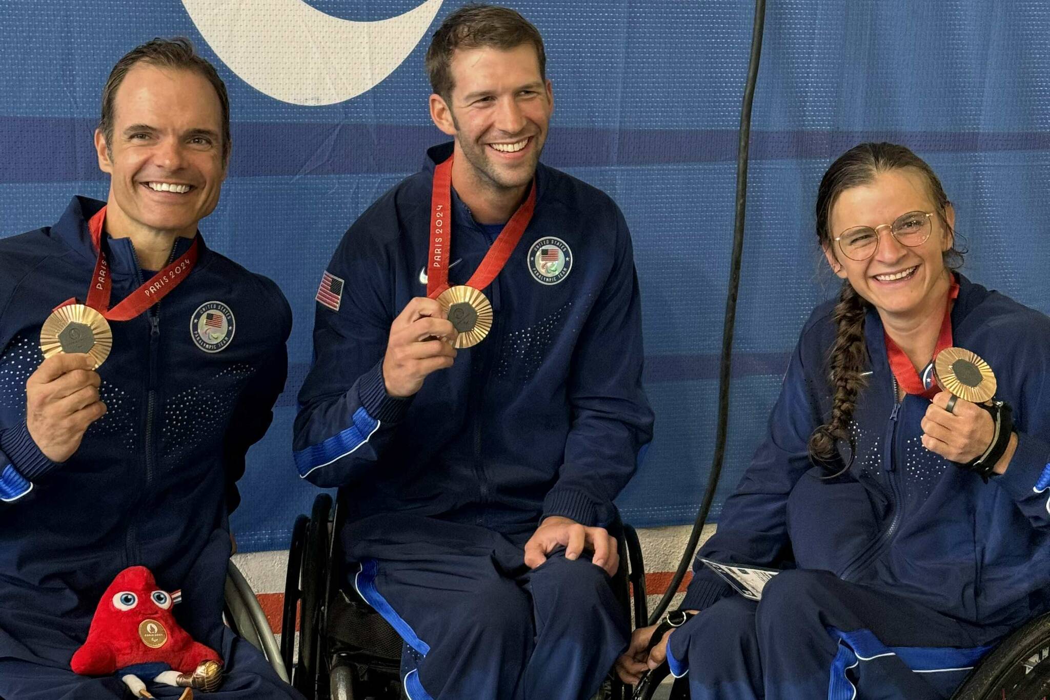 The Team USA hand biker rally team earned bronze at the Paralympics earlier this month. Pictured is Travis Gaertner, Matt Tingley, and Katerina (Kate) Brim. Courtesy photo