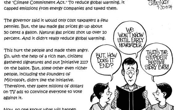 Frank Shiers, Jr. is a longtime King County resident and has drawn political cartoons for over forty years. He creates at least four cartoons a week, which are published in a dozen newspapers.