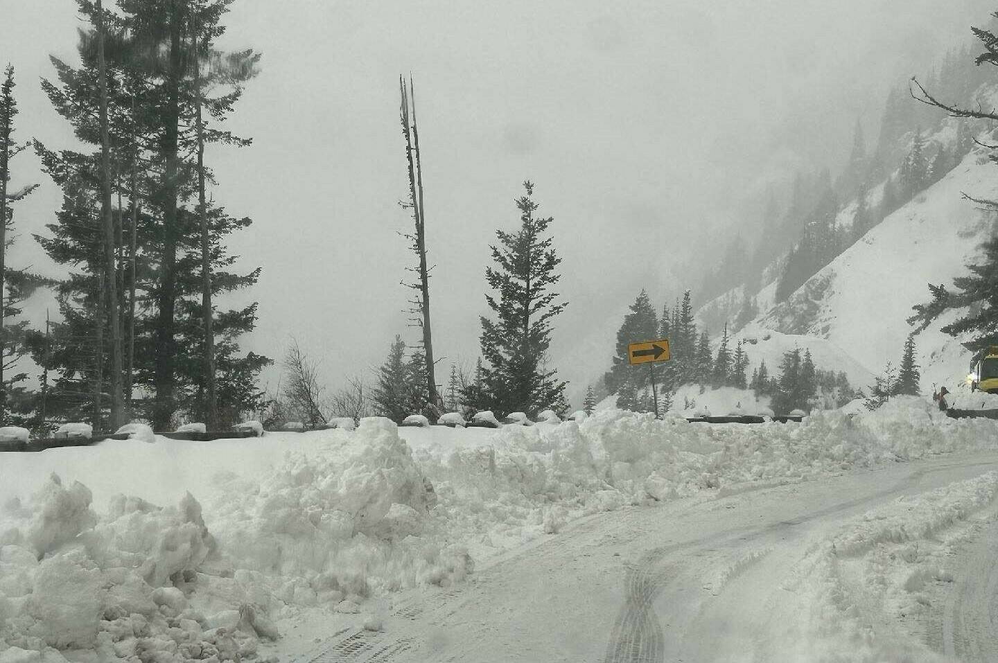 Chinook Pass (pictured here) and Cayuse Pass are closed for the year. Photo courtesy Washington State Department of Transportation