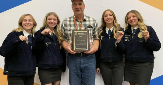 Submitted photo
Left to Right: EHS FFA members Sammy Tappero, Maiya Picinich, Riyan McGee, and Alina Cierkowskim, as well as agriculture teacher Mark Berryhill in the center.