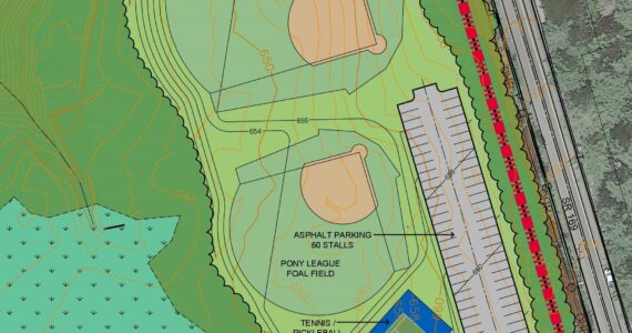 Image courtesy Oakpointe
Oakpointe is currently required to build two ballfields and a tennis court off SR 169, north of the city. The company has proposed paying the city of Black Diamond a fee of $1.8 million to not build these facilities, as it does not believe this area is a good place to build these sports fields.