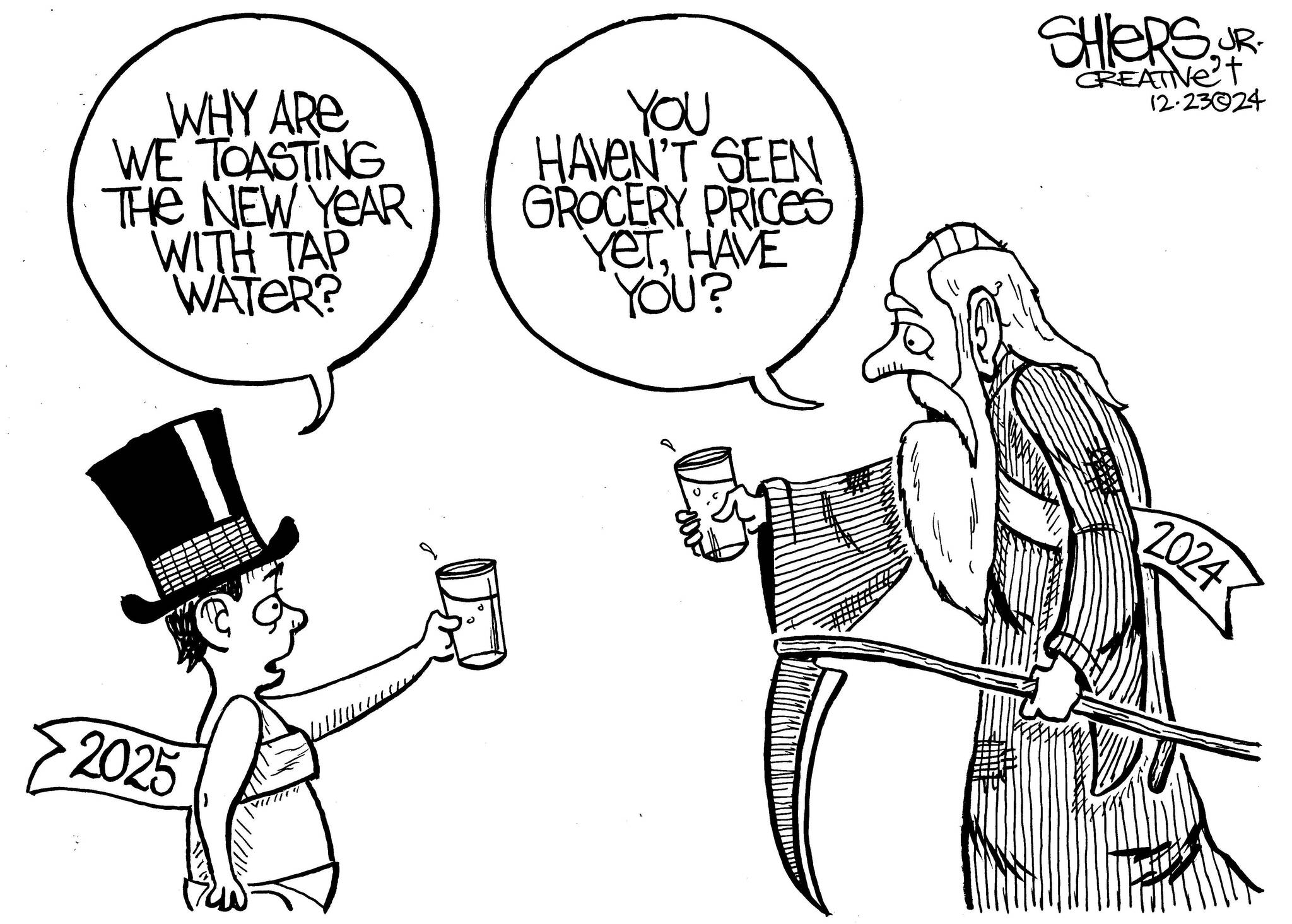 Frank Shiers, Jr. is a longtime King County resident and has drawn political cartoons for over forty years. He creates at least four cartoons a week, which are published in a dozen newspapers.