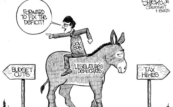 Frank Shiers, Jr. is a longtime King County resident and has drawn political cartoons for over forty years. He creates at least four cartoons a week, which are published in a dozen newspapers.